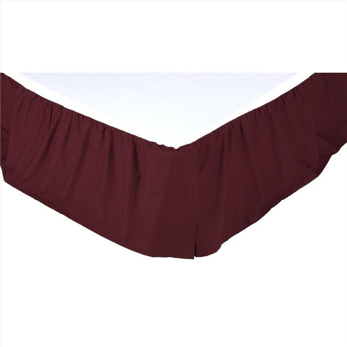 Solid Burgundy King Bed Skirt 78x80x16 Thumbnail