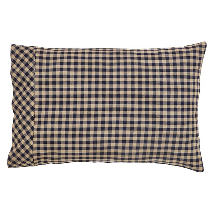 Navy Check Standard Pillow Case Set of 2 21x30 Thumbnail