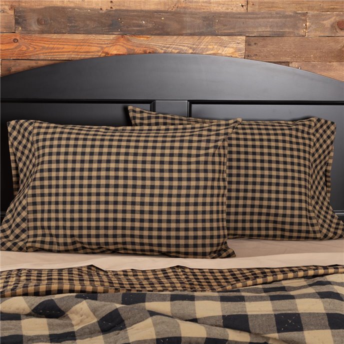 Black Check Standard Pillow Case Set of 2 21x30 Thumbnail