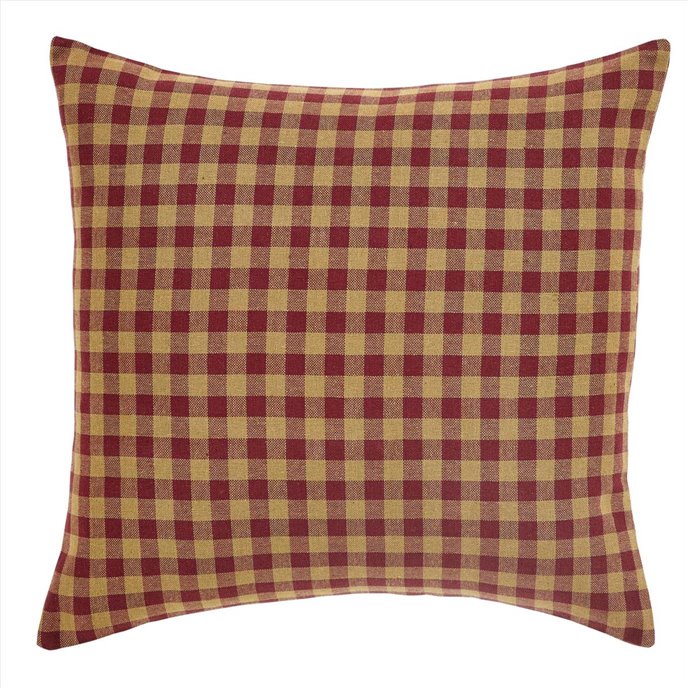 Burgundy Check Fabric Pillow 16x16 Thumbnail