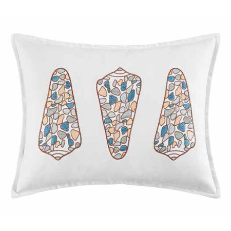 Cabana Bay 3 Shells Embroidered Pillow Thumbnail