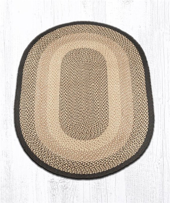 Chocolate/Natural Oval Braided Rug 4'x6' Thumbnail
