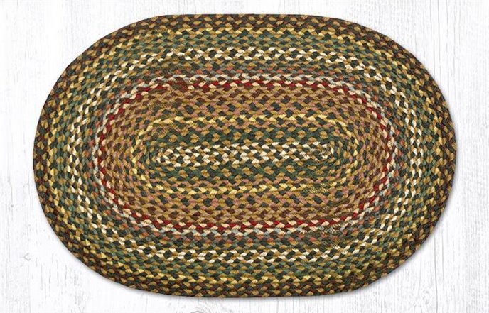 Fir/Ivory Oval Braided Rug 20"x30" Thumbnail