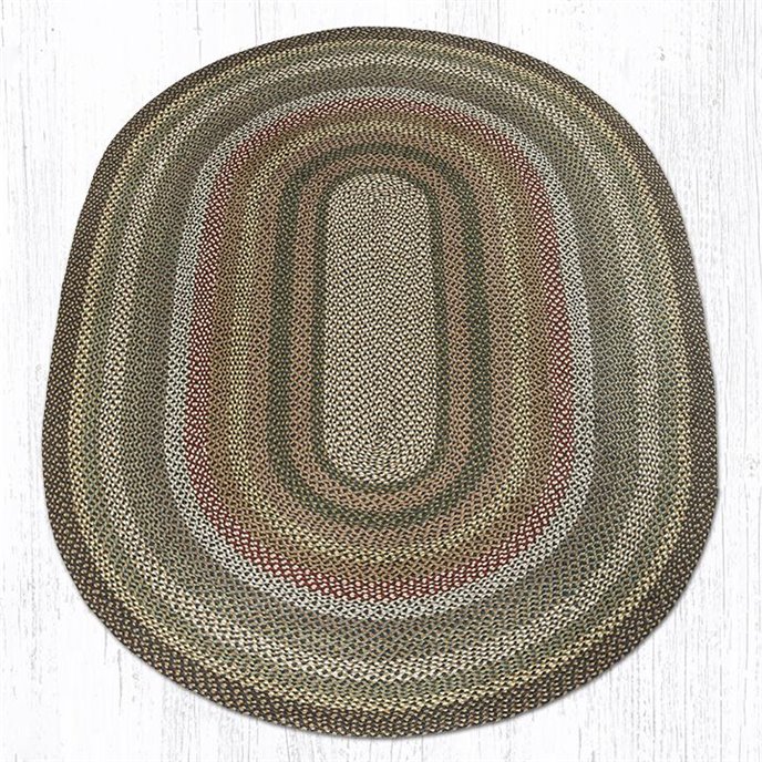 Fir/Ivory Oval Braided Rug 6'x9' Thumbnail