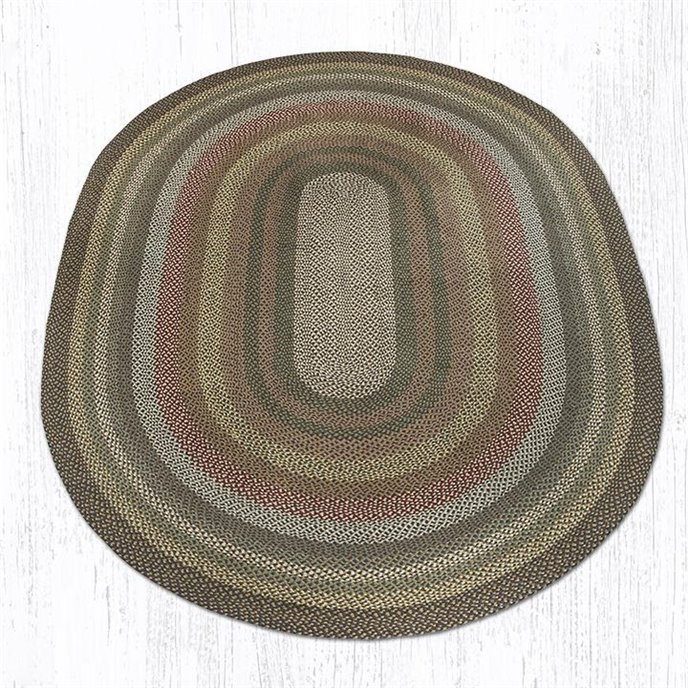 Fir/Ivory Oval Braided Rug 8'x11' Thumbnail