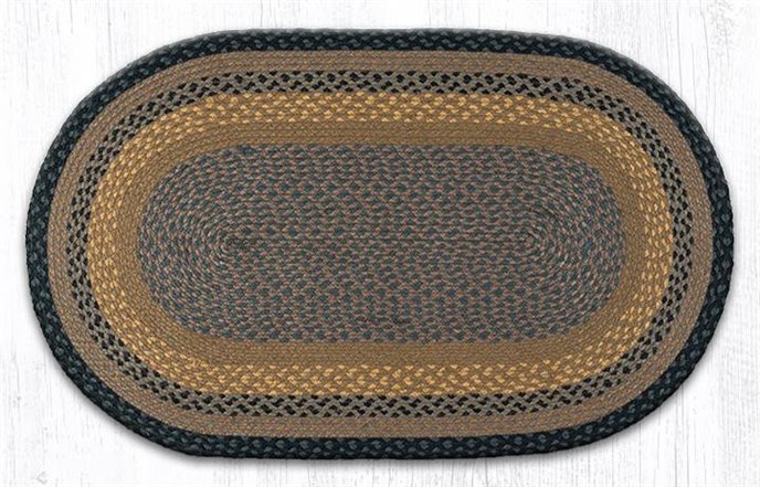 Brown/Black/Charcoal Oval Braided Rug 27"x45" Thumbnail