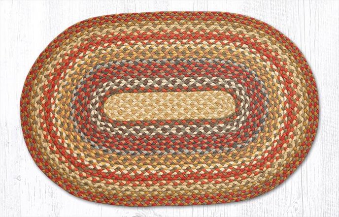 Honey/Vanilla/Ginger Oval Braided Rug 20"x30" Thumbnail