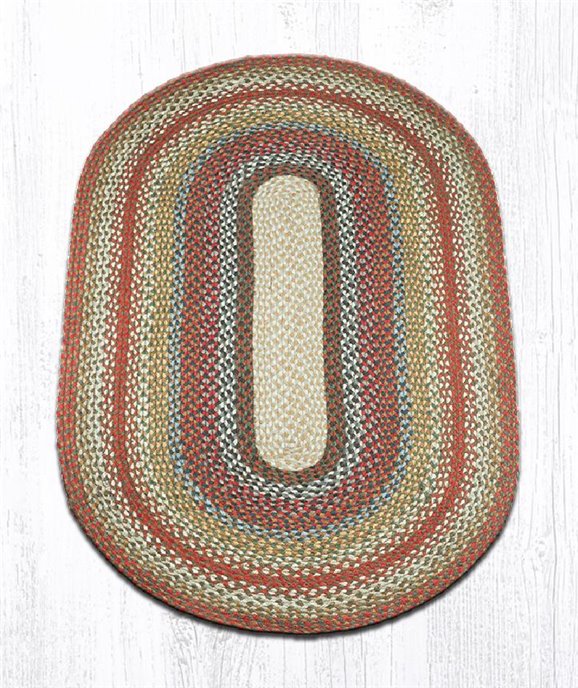 Honey/Vanilla/Ginger Oval Braided Rug 3'x5' Thumbnail