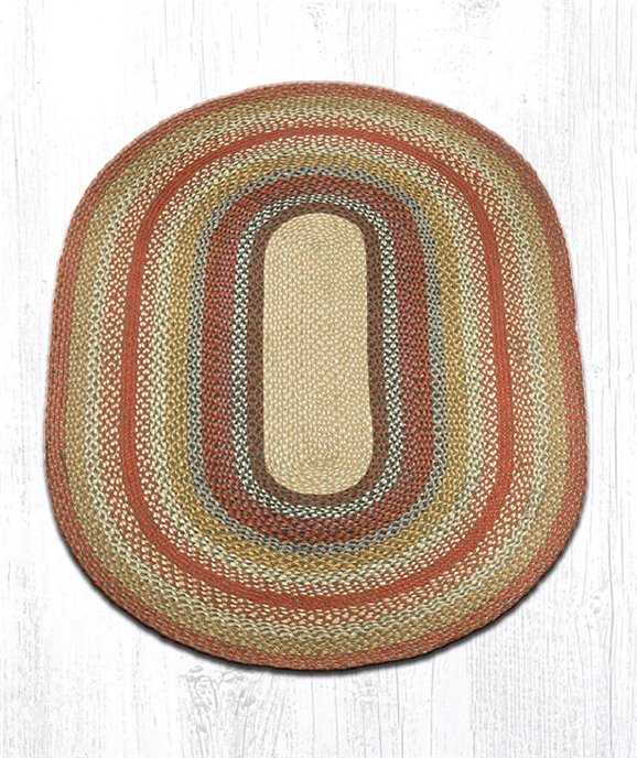 Honey/Vanilla/Ginger Oval Braided Rug 4'x6' Thumbnail