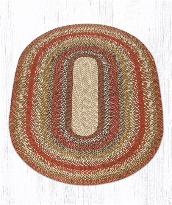 Honey/Vanilla/Ginger Oval Braided Rug 5'x8' Thumbnail