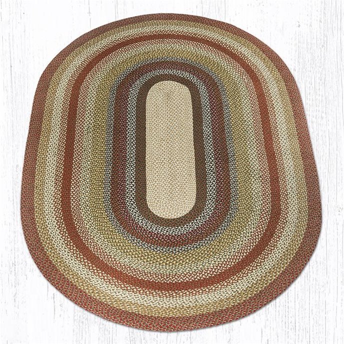 Honey/Vanilla/Ginger Oval Braided Rug 6'x9' Thumbnail