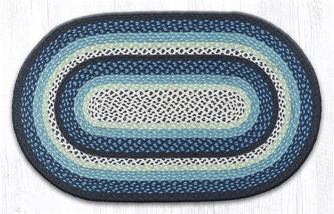 Blueberry/Cream Oval Braided Rug 27"x45" Thumbnail