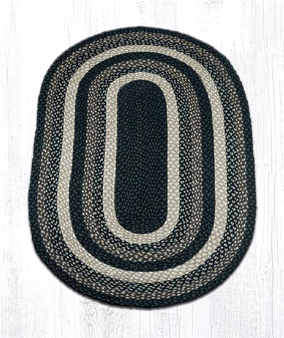 Mocha/Frappuccino Oval Braided Rug 3'x5' Thumbnail