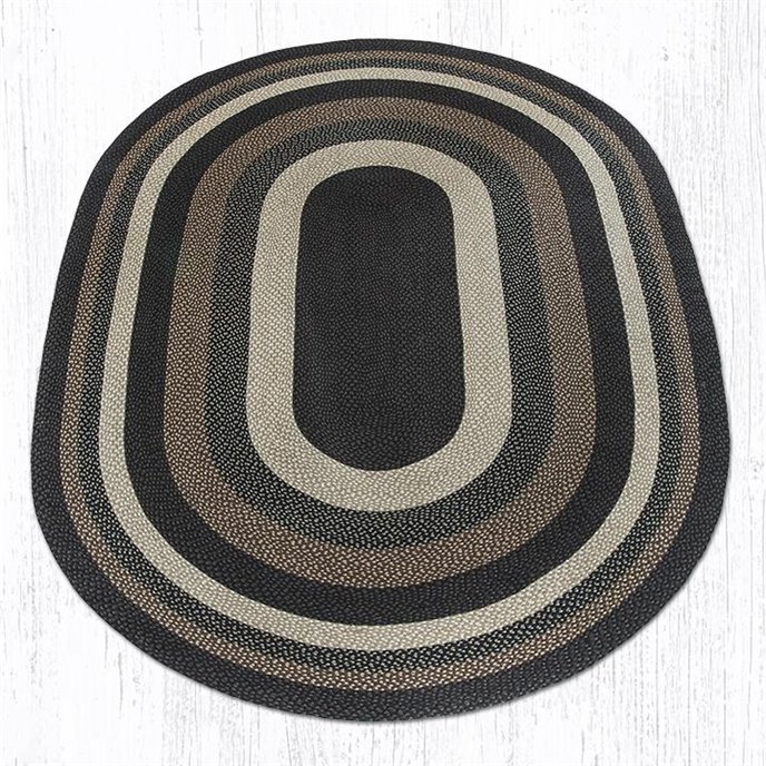 Mocha/Frappuccino Oval Braided Rug 8'x11' Thumbnail