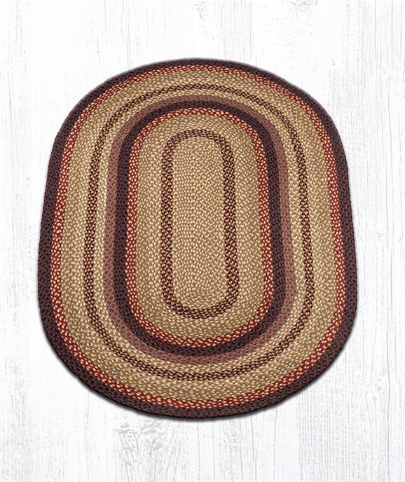 Black Cherry/Chocolate/Cream Oval Braided Rug 4'x6' Thumbnail