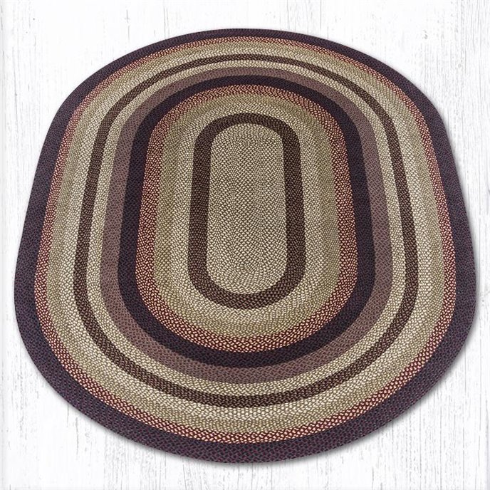 Black Cherry/Chocolate/Cream Oval Braided Rug 8'x11' Thumbnail