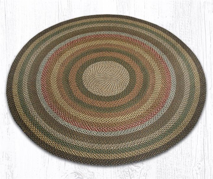 Fir/Ivory Round Braided Rug 7.75'x7.75' Thumbnail