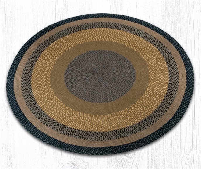 Brown/Black/Charcoal Round Braided Rug 5.75'x5.75' Thumbnail