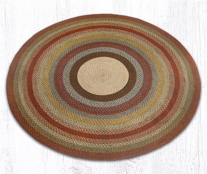 Honey/Vanilla/Ginger Round Braided Rug 7.75'x7.75' Thumbnail