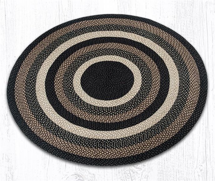 Mocha/Frappuccino Round Braided Rug 5.75'x5.75' Thumbnail