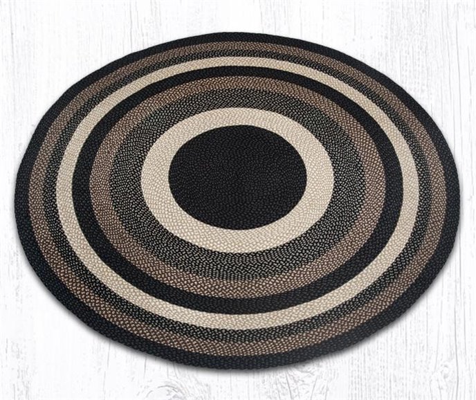 Mocha/Frappuccino Round Braided Rug 7.75'x7.75' Thumbnail