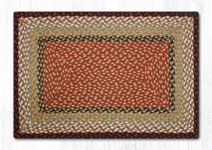 Burgundy/Mustard Rectangular Braided Rug 20"x30" Thumbnail