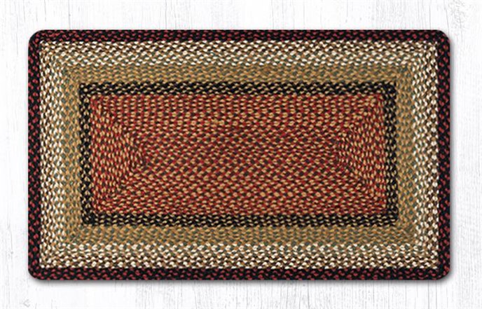 Burgundy/Mustard Rectangular Braided Rug 27"x45" Thumbnail