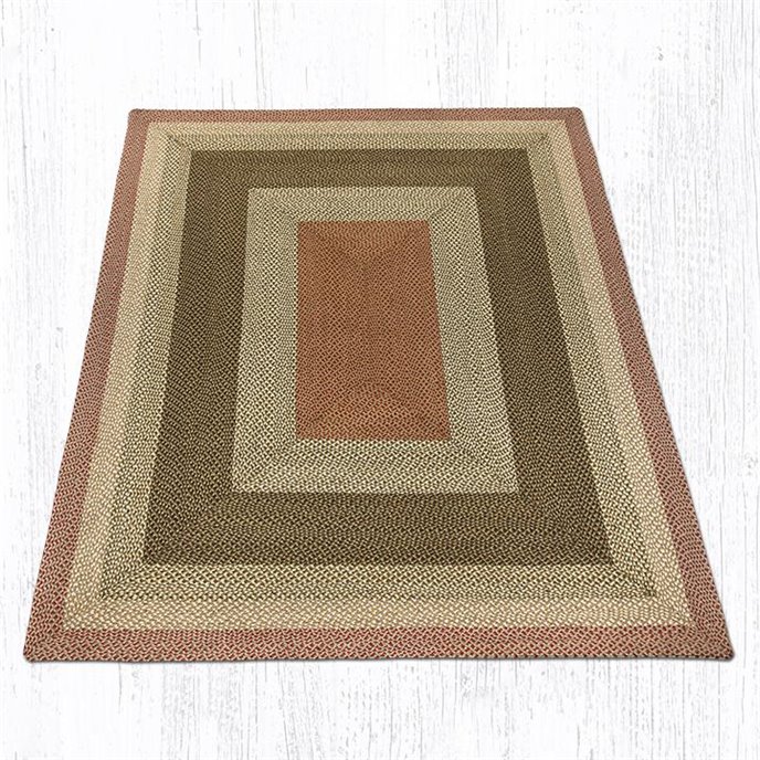 Olive/Burgundy/Gray Rectangular Braided Rug 8'x10' Thumbnail