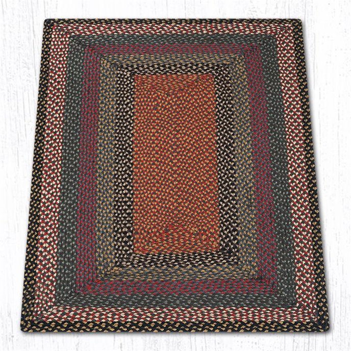 Burgundy/Blue/Gray Rectangular Braided Rug 3'x5' Thumbnail