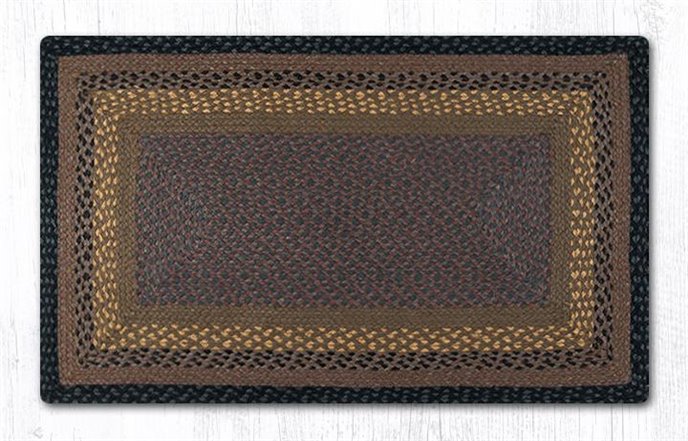 Brown/Black/Charcoal Rectangular Braided Rug 27"x45" Thumbnail
