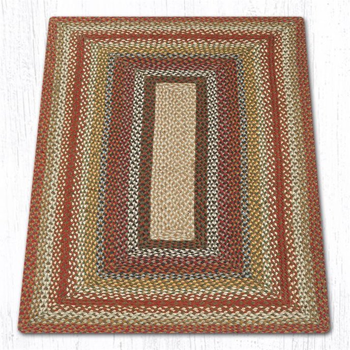 Honey/Vanilla/Ginger Rectangular Braided Rug 3'x5' Thumbnail