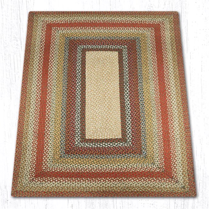 Honey/Vanilla/Ginger Rectangular Braided Rug 4'x6' Thumbnail