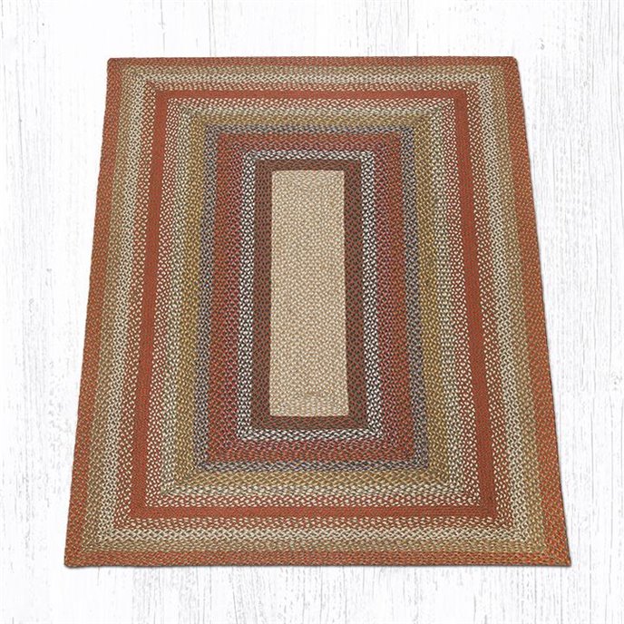 Honey/Vanilla/Ginger Rectangular Braided Rug 5'x8' Thumbnail