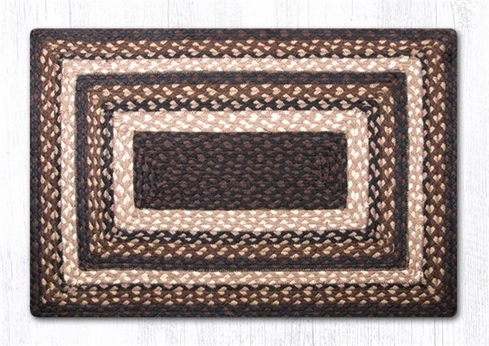 Mocha/Frappuccino Rectangular Braided Rug 20"x30" Thumbnail