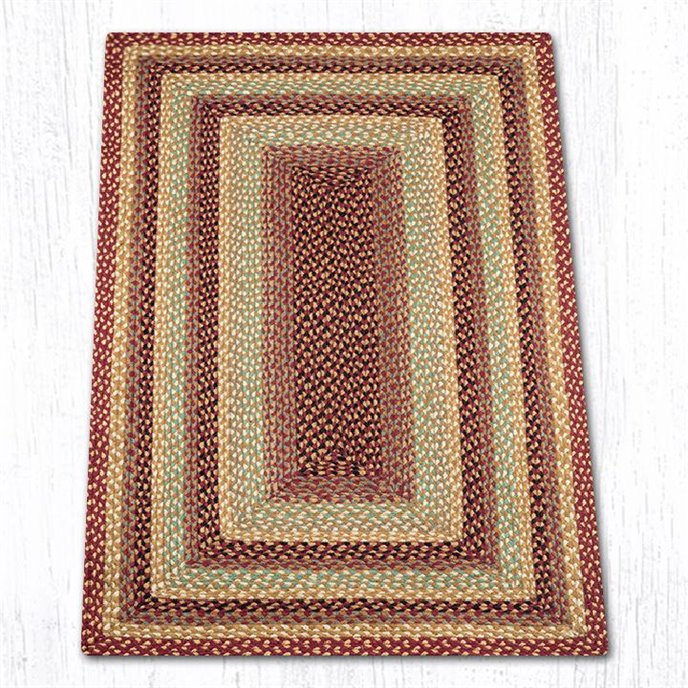 Burgundy/Gray/Cream/Mustard Rectangular Braided Rug 20"x30" Thumbnail