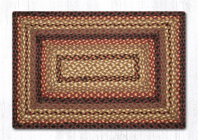 Black Cherry/Chocolate/Cream Rectangular Braided Rug 20"x30" Thumbnail