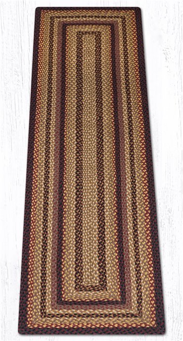 Black Cherry/Chocolate/Cream Rectangular Braided Rug 3'x5' Thumbnail