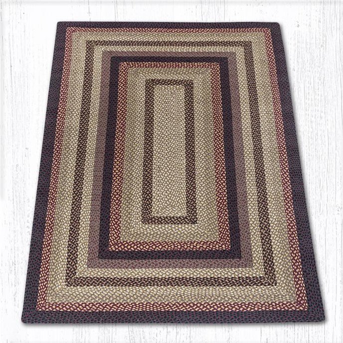 Black Cherry/Chocolate/Cream Rectangular Braided Rug 4'x6' Thumbnail