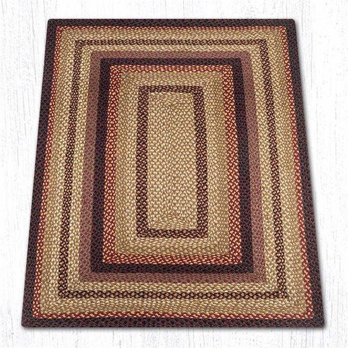 Black Cherry/Chocolate/Cream Rectangular Braided Rug 2'x8' Thumbnail