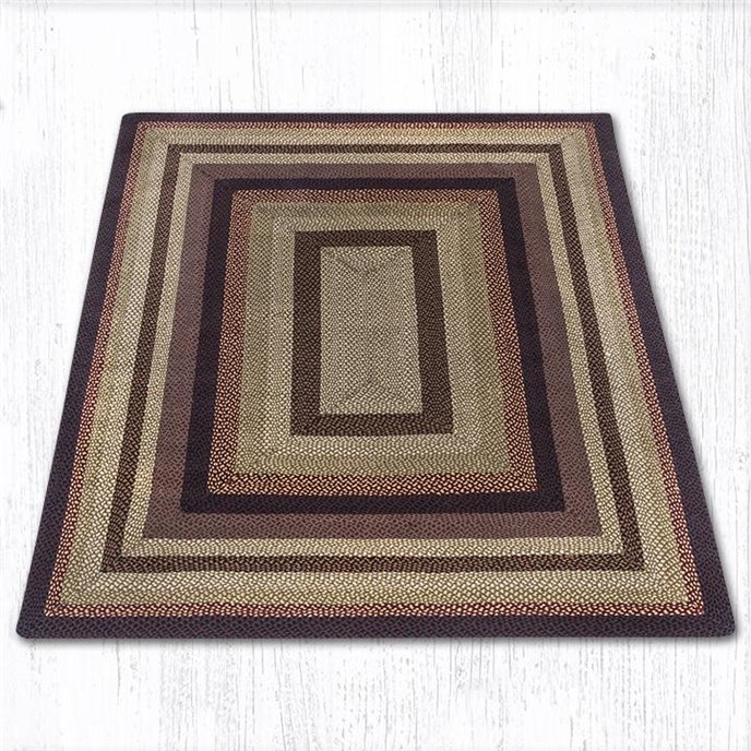 Black Cherry/Chocolate/Cream Rectangular Braided Rug 5'x8' Thumbnail