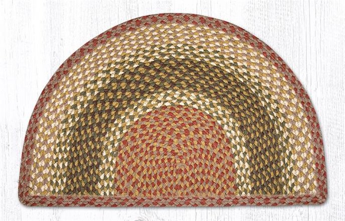 Olive/Burgundy/Gray Small Rug Slice 18"x29" Thumbnail