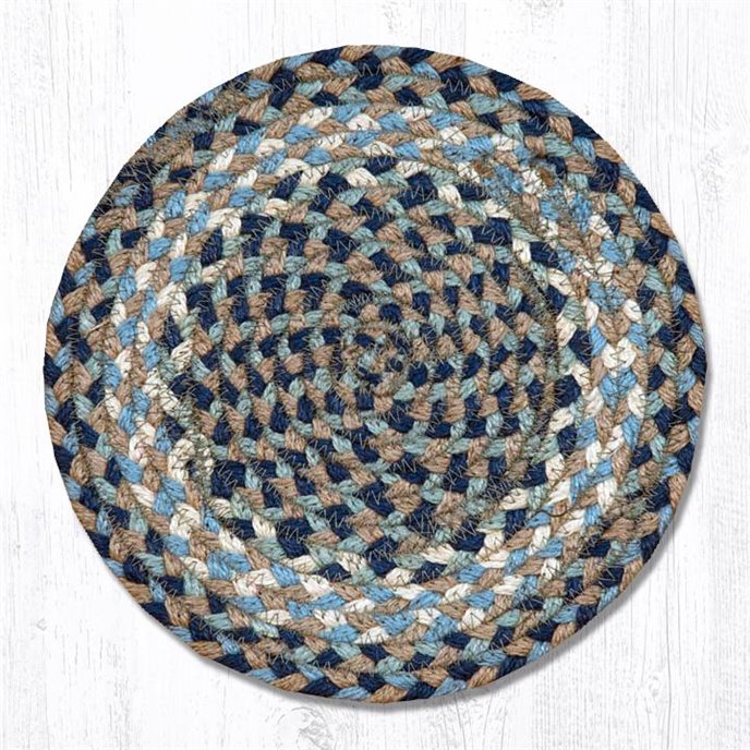 Blue/Natural Round Braided Swatch 10"x10" Thumbnail