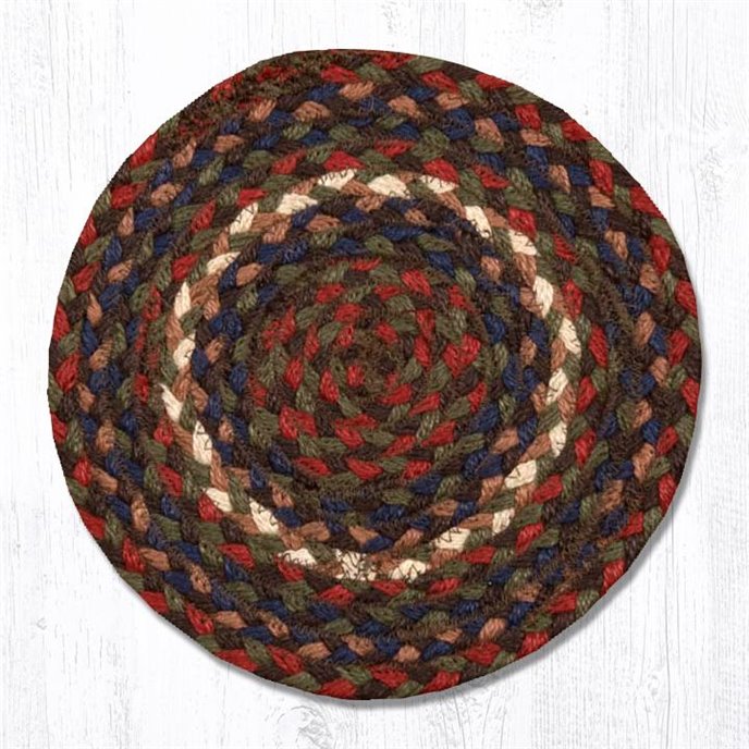 Burgundy/Gray Round Braided Swatch 10"x10" Thumbnail