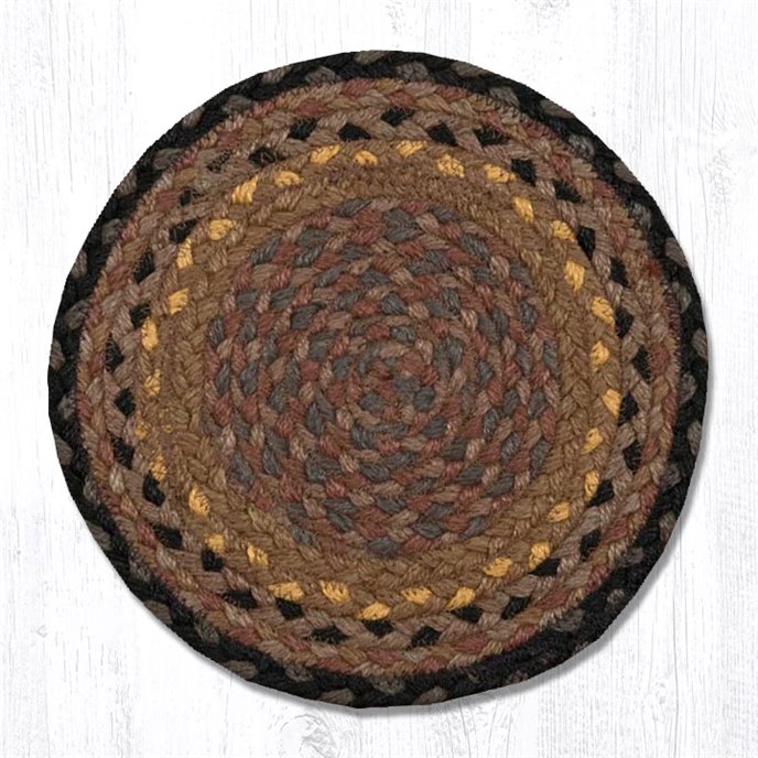 Brown/Black/Charcoal Round Braided Swatch 10"x10" Thumbnail