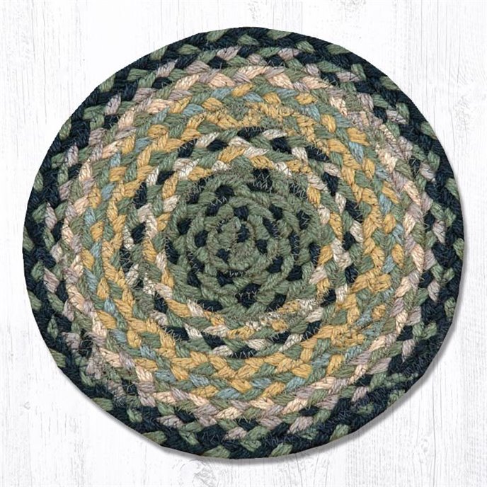 Black/Mustard/Cream Round Braided Swatch 10"x10" Thumbnail