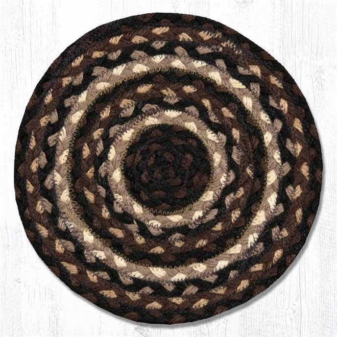 Mocha/Frappuccino Round Braided Swatch 10"x10" Thumbnail