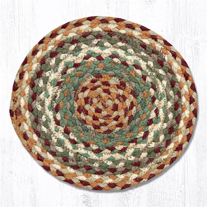 Buttermilk/Cranberry Round Braided Swatch 10"x10" Thumbnail