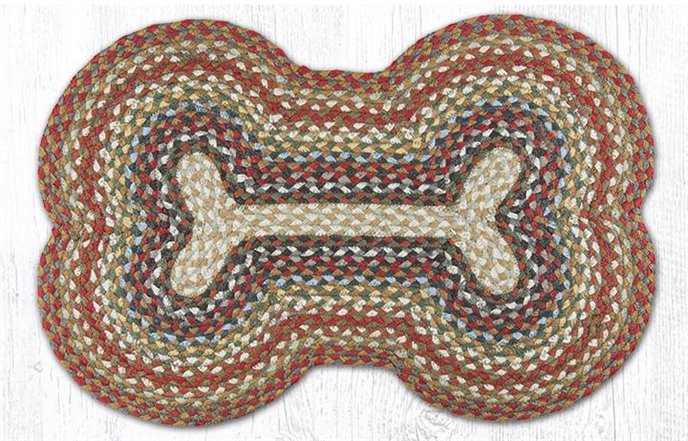 Honey/Vanilla/Ginger Large Braided Dog Bone Shaped Rug 18"x28" Thumbnail