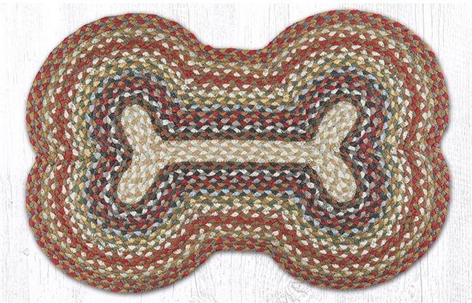 Honey/Vanilla/Ginger Large Braided Dog Bone Shaped Rug 18"x28" Thumbnail