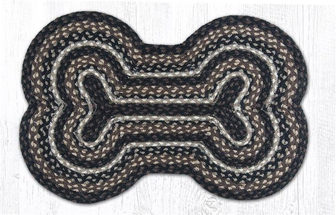 Mocha/Frappuccino Large Braided Dog Bone Shaped Rug 18"x28" Thumbnail